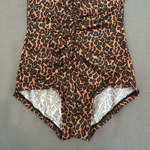 Gabar Vintage Cheetah Print One Piece Swimsuit Size 10 - Picture 3 of 7